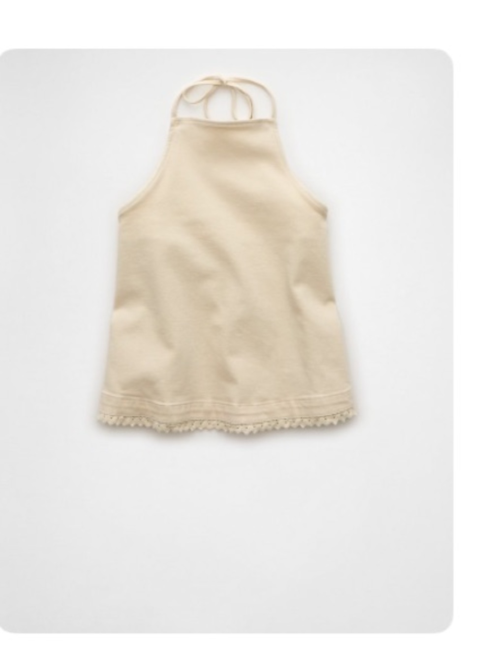 American Eagle Outfitters Cream Crochet Halter Sweater
